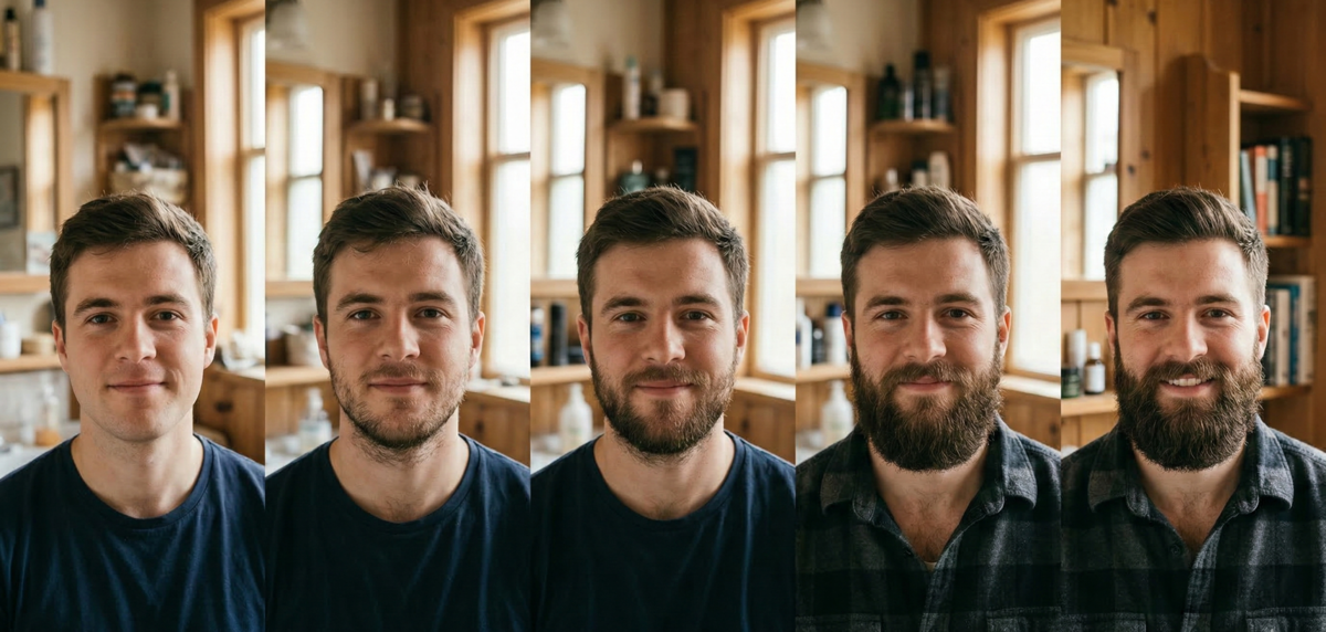 growing beard results over the time